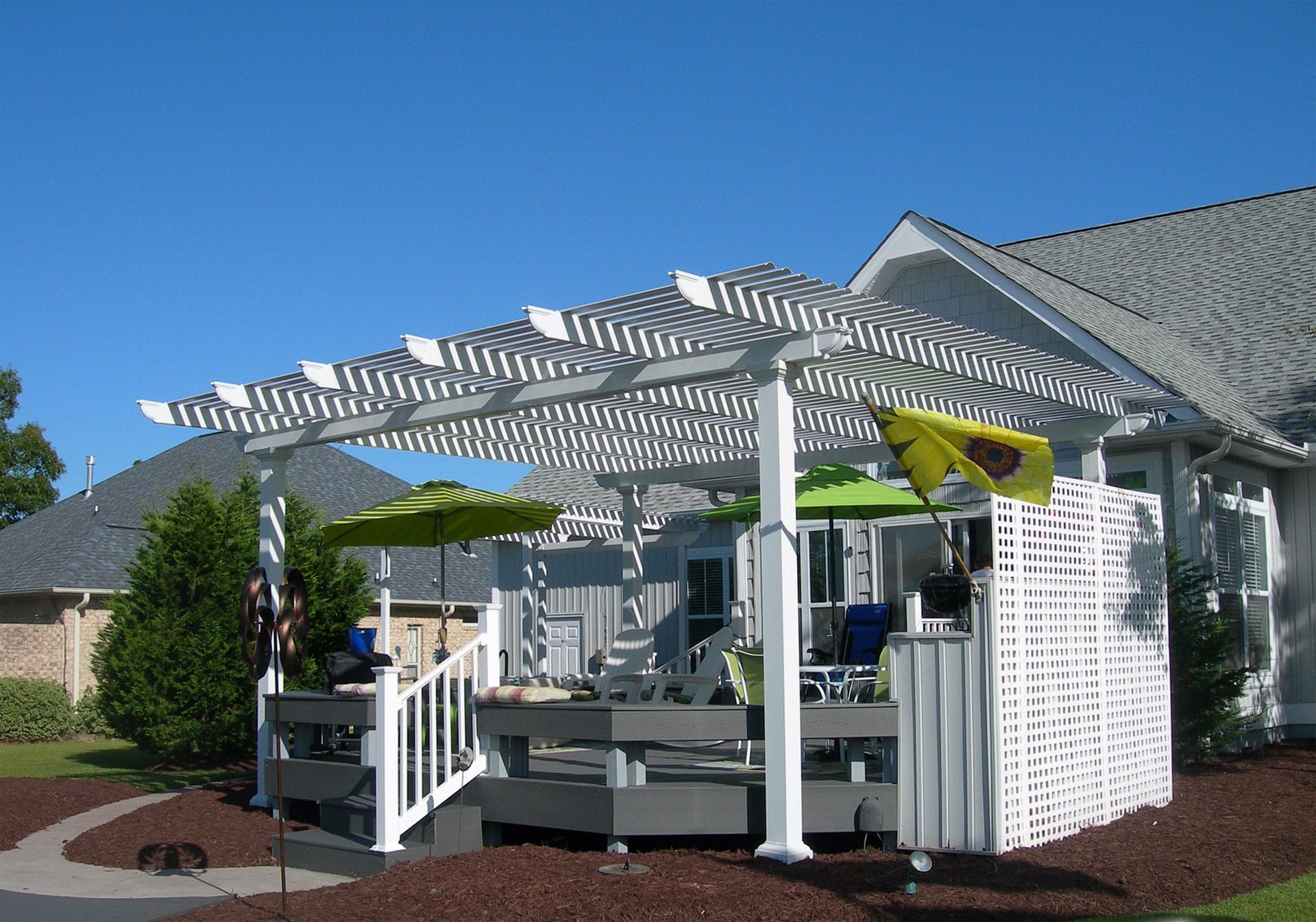 Classic freestanding fixed pergola