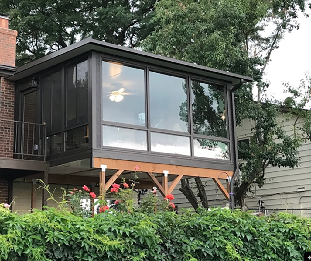 Sunroom, Studio Roof, Vista View  Walls, Lower Transoms, Bronze, Outside View, Daytime