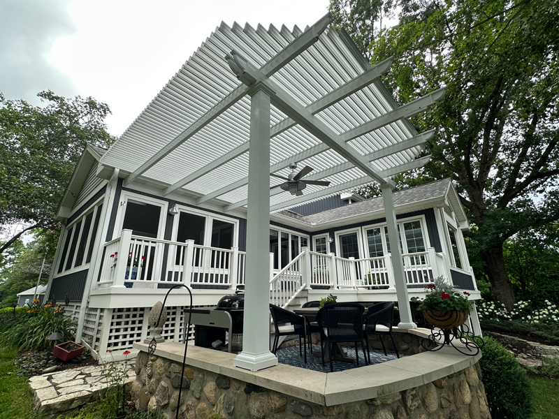 Pergola, Attached, Florentine Columns, White